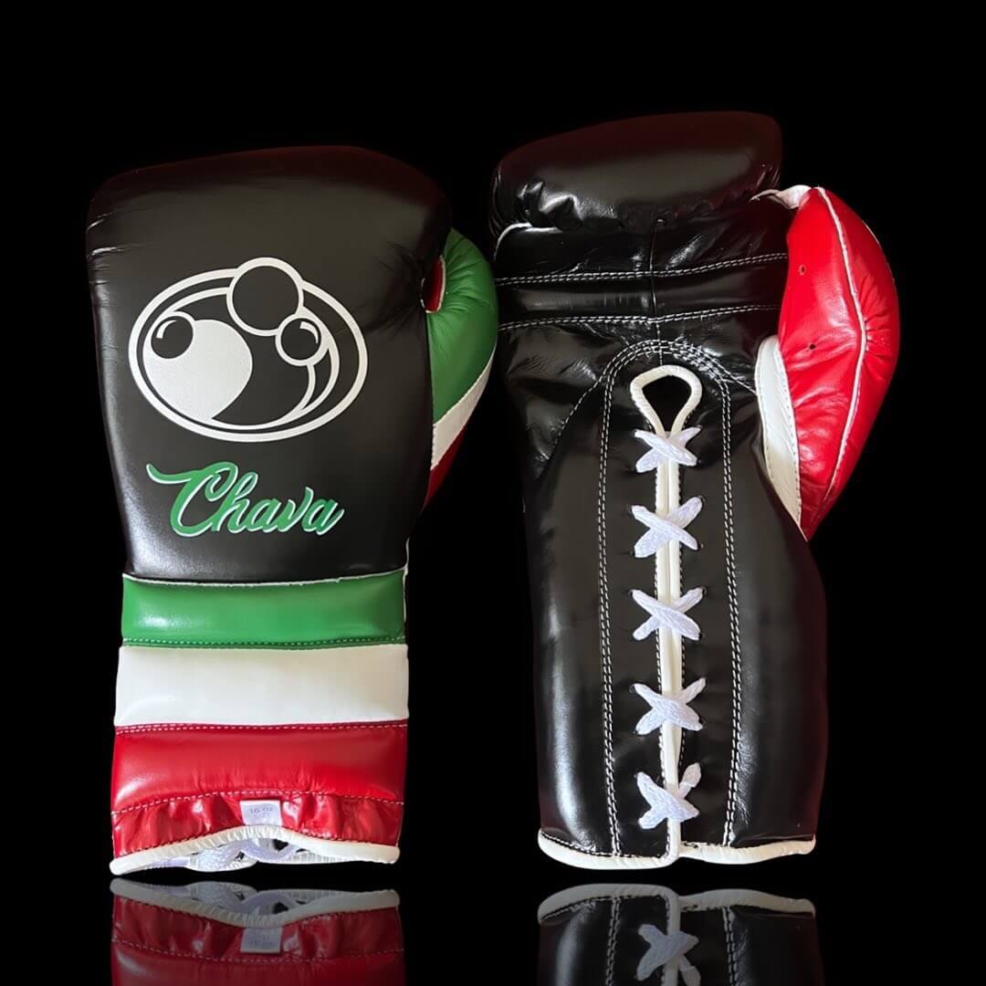 Grant Black/Red/Green/White Leather Boxing Gloves Classic Design Pair